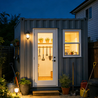 Maison conteneur pliable contemporaine à assemblage rapide et économique, avec structure en acier, cabine préfabriquée étanche, maisonnette modulaire pour extérieur et parc