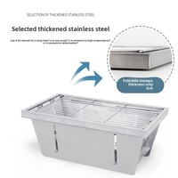 Table de barbecue pliante en acier inoxydable IGT pour camping, réchaud extérieur avec design intégré pour barbecue, cuisson du thé, pique-nique, jardin