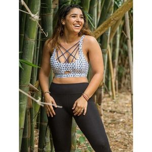 Reggiseno sportivo in bambù diamantato traspirante alla moda reggiseno Fitness Set per palestra Yoga sport attivi XS XL disponibile a stampa semplice Spandex - Product Image 1