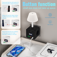 Multiprise avec 5 ports USB et lumière chaude/froide, prise européenne, pour hôtel, chambre, vente en gros, modèle personnalisé B2B, service OEM