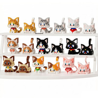 Kit de construction miniature personnalisé en gros, modèle d'animaux (chat, chien), jouet éducatif en plastique, ensemble de puzzles, blocs miniatures DIY, micro-briques