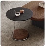 Luxuriöses und Elegantes Ovales Couchtisch-Set für Wohnzimmer im Vintage-Stil Holz-Couchtisch für Kleine Wohnungen