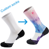 Chaussettes de sport respirantes et imperméables pour hommes, en polyester, avec blocs de couleur et lettres, collection designer, en promotion en ligne