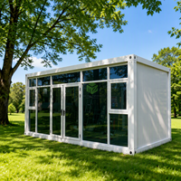 Maison conteneur modulaire à ossature acier, économe en énergie, avec panneaux sandwich respirants, couleurs et dimensions personnalisables pour villas et parcs