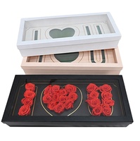 Boîte-cadeau de luxe transparente en forme de fleur de coeur Boîtes en carton 'I Love You' pour la fête des mères et la Saint-Valentin