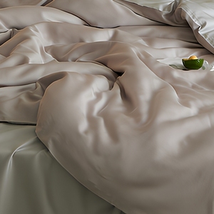 Parure de lit 4 pièces 100 % Lyocell tissé, toucher soie, rafraîchissante, housse de couette respirante, drap et taie d'oreiller pour la maison et l'hôtel - Product Image 5