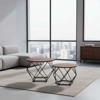 Table basse ronde modulaire convertible en fer, pliable, pour salon, bureau, maison