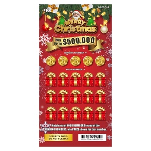 Creative Designs Christmas Jackpot <b>Patterns</b> Ticket Size Logo <b>Paper</b> Full Custom Lottery Card - Product Image 4