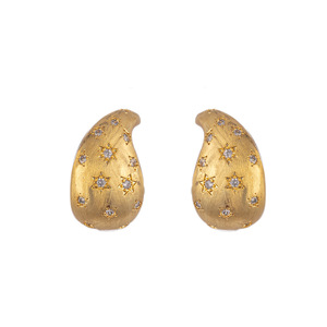 Pendientes de tuerca con diamantes de imitación dorados, microincrustaciones chapadas en cobre para mujer, joyería de moda para aniversario, EDB 037 - Product Image 5