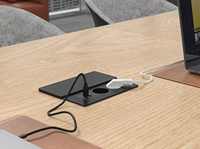 Penutup Geser Stopkontak Desktop EU Tersembunyi Hemat Ruang Dengan Pengisian Daya Nirkabel USB AC untuk Furnitur Workstation
