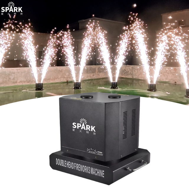 SP 1300W Dual Head 360 Rotation Metal Remote Control Fireworks Cold Spark Machine Sparkler