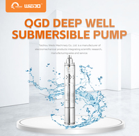 Pompe submersible à vis QGD en acier inoxydable haute pression pour puits profond, 4 pouces, 3 pouces, 0,5 CV, 1 CV, 1,5 CV