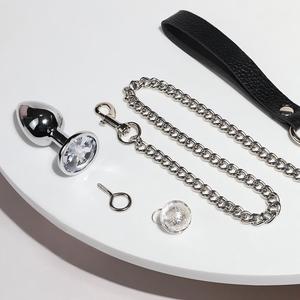 <span class=keywords><strong>Plug</strong></span> <span class=keywords><strong>Anale</strong></span> in Acciaio Inossidabile con Catena di Trazione, Liscio e Riutilizzabile, Accessorio Intimo per Coppie - Product Image 2
