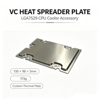 Plaque diffuseur de chaleur en cuivre massif VC pour processeur LGA7529, accessoire de refroidissement 130x98x3mm 173g, solution thermique personnalisée pour serveur
