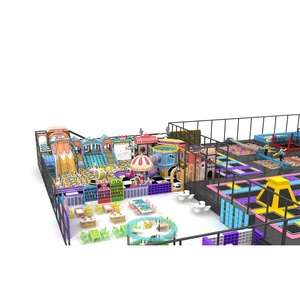 Parc de trampolines intérieur surdimensionné personnalisé pour adultes et enfants, équipé de balles élastiques transparentes, de toboggans Devil Slides et d'éléments électroniques - Product Image 5