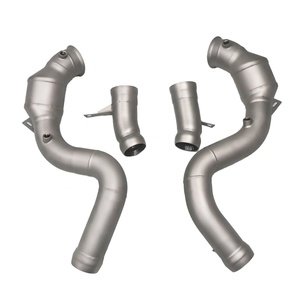 Prix de gros : Downpipe d'échappement droit pour Benz S63AMG W222 M177 C218 2017+ 4.0T avec résonateur et surface sablée - Product Image 1