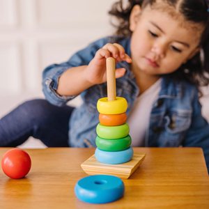 Apilador de madera con anillo de arcoíris colorido, La oruga que tiene mucha nostalgia, clasificación y apilamiento, Desarrollo Educativo de madera sólida - Product Image 5