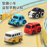 Véhicule d'ingénierie exclusif transfrontalier à l'échelle 1:5 pour garçons, train à inertie, voiture de jeu d'aventure avec piste aux couleurs macaron