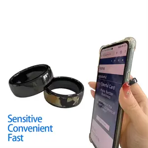 2024 diskon besar 13.56Mhz tombol kontrol akses tahan air NFC cincin keramik pintar