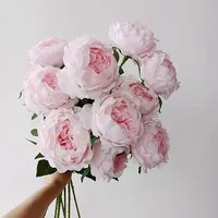 Bunga Peony Buatan Sentuhan Asli Mawar Peony Pelembap Baru untuk Dekorasi Ruang Tamu Rumah, Pernikahan, dan Rangkaian Bunga Meja Pesta