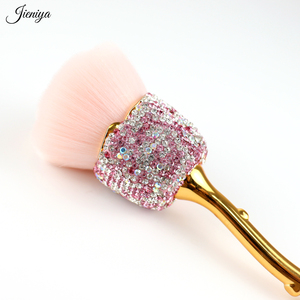 Fournisseur de produits pour <span class=keywords><strong>ongles</strong></span> en gros : Pinceau à <span class=keywords><strong>ongles</strong></span> en nylon à tête ronde style rose, outil de nettoyage pour nail art, pinceaux à poudre, pinceau dépoussiérant - Product Image 2