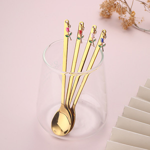 Wholesale Eco-Friendly 304 Rose Stainless Steel Spoon <b>Coffee</b> Fork Flatware <b>Set</b> with <b>Gift</b> Box for Giveaways - Product Image 2