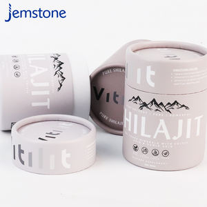 Boîte d'emballage cylindrique en carton kraft recyclable de qualité alimentaire pour compléments alimentaires, tube en papier Shilajit, conception personnalisée - Product Image 3