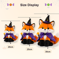 Peluche renard d'Halloween personnalisée, douce et rembourrée, avec chapeau de sorcier et cape, anti-stress, pour 3 ans et plus, décoration de fête, faible MOQ, support OEM/ODM