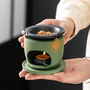Quemador de Aromaterapia de Cerámica de <span class=keywords><strong>la</strong></span> <span class=keywords><strong>Dinastía</strong></span> Tang, Lámpara a Prueba de Llamas para Incienso, Aceite Esencial en Polvo, Sándalo, Agarwood, Calmante para el Hogar - Product Image 1