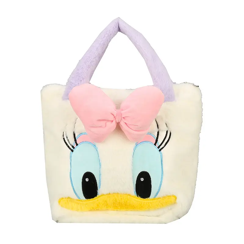 M265 Wholesale new plush toy cartoon bag grab machine doll toy Duck Shoulder Bag Cute Pink Bow Plush Bag Cartoon Handbag