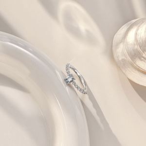 Dylam High Jewellery 925 Sterling <b>Silver</b> Fade Free Non Toxic Rhodium Plated Eternity Band <b>Emerald</b> Cut 5A Cubic Zircon Women <b>Ring</b> - Product Image 6