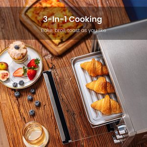 <span class=keywords><strong>Horno</strong></span> tostador pequeño <span class=keywords><strong>de</strong></span> 4 rebanadas, <span class=keywords><strong>9</strong></span> <span class=keywords><strong>litros</strong></span>, con temporizador <span class=keywords><strong>de</strong></span> 60 minutos, función <span class=keywords><strong>de</strong></span> hornear y tostar - Product Image 2