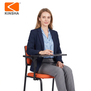 Fournisseur direct d'usine de chaises KINSHA, série Xeron, chaise moderne en tissu pour salle de classe, bureau, formation, réunion, avec tablette pliable - Product Image 1