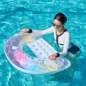 U-Shaped Mermaid <b>Inflatable</b> Floating Bed For Pool Adults PVC Recliner <b>Float</b> With Dreamy Design - Product Image 3
