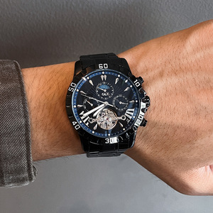 Nuevo Reloj Mecánico Automático de Acero Inoxidable 2026 con Diseño de Luna Hueca y Volante, Luminoso, Resistente al Agua, con Calendario Semanal y Multifuncional para Hombre - Product Image 1