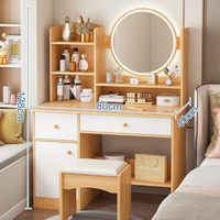 Chaise moderne en verre pour chambre à coucher de fille Coiffeuse de salle de maquillage avec miroir à led et tiroir lumineux Coiffeuse pour chambre à coucher