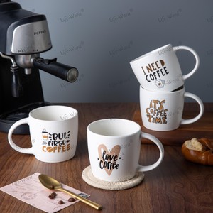 Commercio all'ingrosso moderno personalizzato semplice lettera inglese eco-friendly stile americano lavastoviglie a microonde sicuro cibo in porcellana caffè - Product Image 4