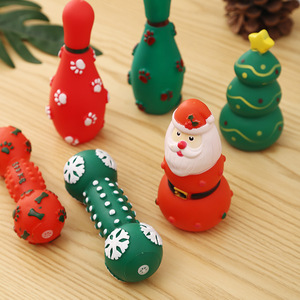 Novo Natal Pet Chew Brinquedos com Padrões Bonitos Brinquedos <span class=keywords><strong>Squeaky</strong></span> para Cães e Gatos Pet Supplies - Product Image 1