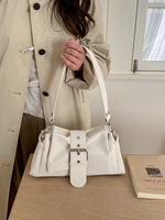 Sac à bandoulière élégant HAOXUAN vintage avec boucle de ceinture, style automne pour femme, fermeture éclair, durable, polyvalent, sac à main tendance