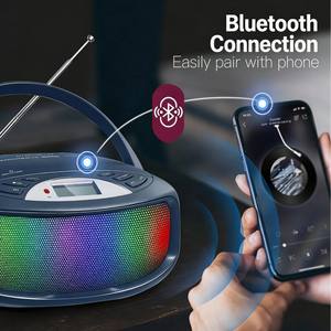 Reproductor de CD Portátil Personalizado de Fábrica con Bluetooth, Altavoz Integrado, Control Remoto, Reproductor de Música Recargable por USB, Altavoz para Estudio y Hogar - Product Image 5