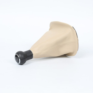 Volkswagen Passat B5 Beige Leather Gear <b>Shift</b> <b>Knob</b> Set 5 Speed 6 Speed Manual Transmission Accessories - Product Image 2