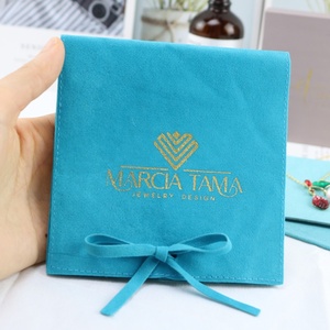Luda Custom Velvet Jewelry Display Pouch Microfiber Faux Suede Flap <b>Envelope</b> Necklace Earring Jewelry Packaging Bag with logo - Product Image 5