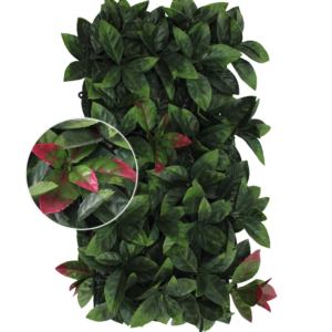 Panel de césped artificial Anti-UV ignífugo ecológico de alta calidad, estera de hojas de <span class=keywords><strong>laurel</strong></span> sintético, valla, pared de cobertura PE - Product Image 3