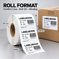 Gulungan Stiker Label Termal Perekat Sendiri untuk Pencetakan Barcode Termal Langsung dengan Format Bulat dan Persegi Panjang