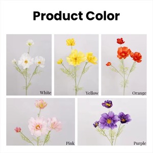Flores Artificiales de Seda de Alta Calidad, 4 Cabezas, Color Blanco y Rosa, Galsang, Cosmos Bipinnatus, para Decoración de Bodas y Hogar - Product Image 2