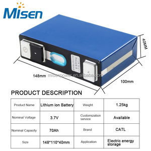 Atacado Ciclo Profundo CATL NCM Lítio Li Ion Recarregável Prismático 3.7V 50Ah 51Ah 62Ah 70Ah para Energia Solar Veículos Elétricos - Product Image 2
