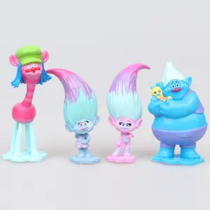 Mini Trolls Jouets Troll Action Figure Jouets Ensemble Enfants Fête D'anniversaire Gâteau Toppers Jouets Bas Stuffer et Jeu Prix Fournitures