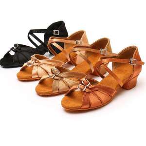 Zapatos de Baile Latino para Niñas con Suela de Cuero de Ante de 3.5 CM, Zapatos de Baile de Salón, Salsa, Práctica de Baile para Niños - Product Image 2