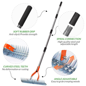 56in matériel en métal de haute qualité jardin désherbage houe cultivateur néerlandais étrier houe outil d'élimination des mauvaises herbes râteau à chaume - Product Image 2