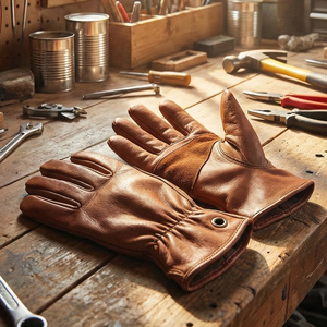 Guantes de Trabajo de Cuero Grueso Resistentes al Desgaste y a las Roturas para Construcción, Reparación de Automóviles, Jardinería, Guantes de Seguridad Multiusos - Product Image 3